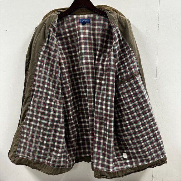 Vintage J Crew Upcycled Barn Jacket Chore Coat XL Plaid Flannel Lined - Picture 9 of 11